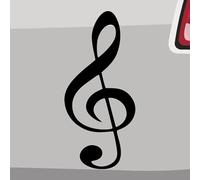 Stickerfreaks Autocollant clé de sol 6 tailles 21 couleurs échelle de musique sons mélodie violon - Noir - Vinyle - Extérieur - Autocollant de musique - Autocollant - Autocollant