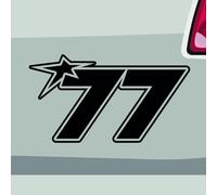 Stickerfreaks Numéro de départ 77 Autocollant numéro de course Autocollant Skin Decal Voiture Vélo Autocollant Vinyle Taille : 29 x 16 cm (XL) | Couleur : 70-noir | Numéro de course Autocollant