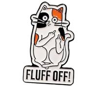 Stickeroonie FLUFF Off Épingle en émail Motif chat 3 cm, Métal, Sans pierre précieuse