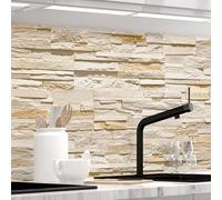 StickerProfis - Plaque arrière de cuisine autocollante Crédence adhésive - TAILLE DE MUR EN PIERRE - (STEINWAND ASHLAR) PREMIUM 60 x 340cm