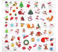 Stickers 3d Caoutchouc Noël De 1 À 3,3 Cm 64 Pièces