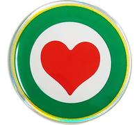 Stickers 3D cocarde drapeau Italie avec coeur HQ, diamètre 48 mm