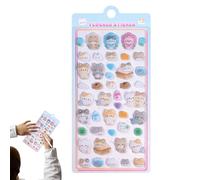Stickers 3D - Décalcomanies Adhésives Décoratives Animaux Cartoon - Autocollants Mignons en Relief - pour Filles Adolescents Journaux Ordinateurs Portables Bagages Skateboard Carnet
