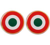 Stickers 3D drapeau italien cocarde HQ, diamètre 21 mm, paquet de 2 pièces