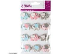 Stickers 3D - Elephant - 12 autocollants G