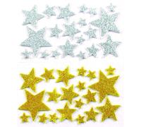 Stickers 3d Étoiles Doré Et Argenté Pailleté 40 Pièces