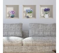 Stickers 3D fleurs jolis bouquets violets