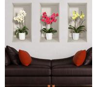 Stickers 3D fleurs orchidées printanières