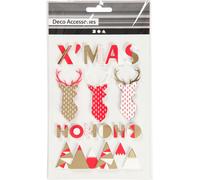 stickers 3D, H 15-62 mm, L 14-100 mm, renne, 15 pcs, épaisseur : 5 mm