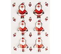 Stickers 3d Holographique Père Noël 4,5 Cm 6 Pièces