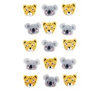 Stickers 3D Léopard et koalas papier et feutrine 1