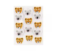 Stickers 3d Léopard Et Koalas Papier Et Feutrine 14 Pièces