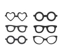 Stickers 3D lunettes - 6 pièces - 4 x 1,5 cm - Gommettes lunettes des soleil noires classes, autocollants originals humoristique, diy scrapbooking