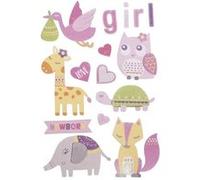 Stickers 3D naissance fille Multicolore G