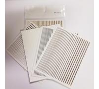 Stickers 3D or rose à lignes courbes, lettres et rubans en métal pour vernis à ongles, décoration manucure, autocollants argent/blanc/noir/métal, adhésifs multicolores 5pcs