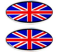 Stickers 3D Ovale Drapeau Royaume-Uni HQ, pack de 2