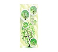 Stickers 3D Porte Poster Grand arbre vert L83 x H204cm Papier Peint Porte Pour Chambre Salon Décoration De La Maison Stickers Muraux Imperméable Stickers Amovibles