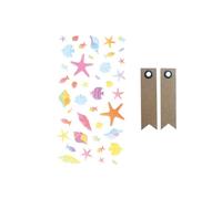 Stickers 3D Puffies coquillages + 20 étiquettes kraft Fanion