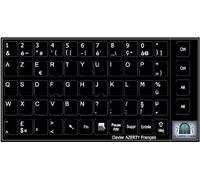 La Caverne d'Eabani Stickers 59 Touches Autocollantes AZERTY Clavier Français/Fond Noir 11mm*13mm