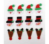 Stickers - 8 Feutrine Noël - 5,5x3,5 cm Multicolore