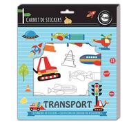 Stickers À Colorier 3 À 14 Cm Transports 8 Feuilles