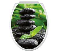 Stickers Abattant WC - Galets bambou 3617681349549 - Adhésif BRILLANT - 35x43 cm