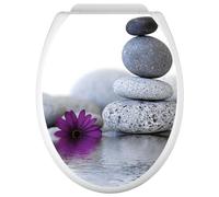 Stickers Abattant WC - Galets fleur 3617689985473 - Adhésif BRILLANT - 35x43 cm