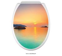 Stickers Abattant WC - Lumaléa - Vue Mer - Adhésif BRILLANT - 35x43 cm