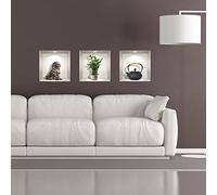Stickers adhésifs 3D | Sticker Mural Autocollant effet 3D ambiance japonaise - Stickers muraux Chambre Adulte - Stickers muraux 3D - Decoration Salon - Autocollants muraux Trompe l'oeil | 40x120cm
