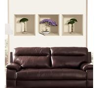Stickers adhésifs 3D | Sticker Mural Autocollant effet 3D bonsai et fleur - Stickers muraux Chambre Adulte - Stickers muraux 3D - Decoration Murale Salon - Autocollants muraux Trompe l'oeil | 40x120cm