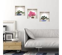 Stickers adhésifs 3D | Sticker Mural Autocollant effet 3D bonsaï naturel et coloré - Stickers muraux Chambre Adulte - Stickers muraux 3D - Déco Salon - Autocollants muraux Trompe l'oeil | 40x120cm