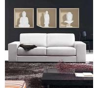 Stickers adhésifs 3D | Sticker Mural Autocollant effet 3D Bouddha blanc - Stickers muraux Chambre Adulte - Stickers muraux 3D - Decoration Murale Salon - Autocollants muraux Trompe l'oeil | 40x120cm