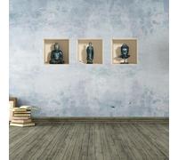 Stickers adhésifs 3D | Sticker Mural Autocollant effet 3D Bouddha - Stickers muraux Chambre Adulte - Stickers muraux 3D - Decoration Murale Salon - Autocollants muraux Trompe l'oeil | 30x90cm