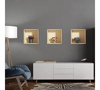 Stickers adhésifs 3D | Sticker Mural Autocollant effet 3D fleurs bucoliques - Stickers muraux Chambre Adulte - Stickers muraux 3D - Decoration Salon - Autocollants muraux Trompe l'oeil | 40x120cm