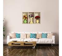 Stickers adhésifs 3D | Sticker Mural Autocollant effet 3D fleurs de lys et roses - Stickers muraux Chambre Adulte - Stickers muraux 3D - Déco Salon - Autocollants muraux Trompe l'oeil | 80x120cm
