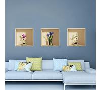 Stickers adhésifs 3D | Sticker Mural Autocollant effet 3D fleurs orchidées - Stickers muraux Chambre Adulte - Stickers muraux 3D - Decoration Salon - Autocollants muraux Trompe l'oeil | 40x120cm