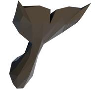 Stickers adhésifs 3D | Sticker Mural Autocollant effet 3D queue de baleine noir de profil - Stickers muraux Chambre - Stickers muraux 3D - Déco Salon - Autocollants muraux Trompe l'oeil | 80 x 75 cm