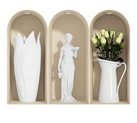 Stickers adhésifs 3D | Sticker Mural Autocollant effet 3D Roses blanches et statue - Stickers muraux Chambre Adulte - Stickers muraux 3D - Déco Salon - Autocollants muraux Trompe l'oeil | 60x90cm