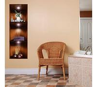 Stickers adhésifs 3D | Sticker Mural Autocollant effet 3D Salle de bain Ambiance spa - Stickers muraux Chambre Adulte - Stickers muraux 3D - Déco Salon - Autocollants muraux Trompe l'oeil | 30x90cm