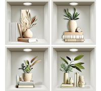 Stickers adhésifs 3D | Stickers muraux Chambre - Autocollant Mural 3D - trompe l'oeil mural - Décoration Murale Salon/Chambre à Coucher, Salle de Bains/Decoration Maison Trompe l'oeil, Niche 40x40 cm