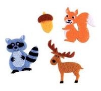 Stickers adhésifs animaux de la forêt - feutrine - 17 pièces - de 2,5 à 4 cm G