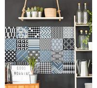 Stickers adhésifs carrelages scandinaves | Sticker Autocollant Carreaux de ciment - Mosaïque mural salle de bain & cuisine 20x20 cm - 24 pièces