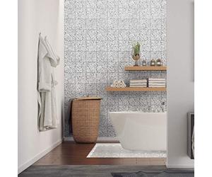 Stickers adhésifs carrelages terrazzo| Sticker Autocollant Carreaux de ciment - Mosaïque carrelage mural salle de bain et cuisine | Carreaux de ciment adhésif mural - azulejos 10 x 10 cm - 60 pièces
