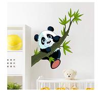 Stickers adhésifs Enfants | Sticker Autocollant Panda heureux sur une branche - Décoration murale chambre enfants | 40 x 35 cm