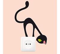 Stickers adhésifs Prises et Interrupteurs | Sticker Autocollant Chat Fouineur - Décoration murale Chambre Enfant |Imperméable et Amovible - 17 x 12 cm