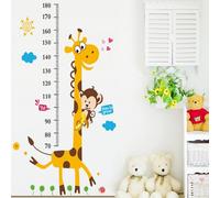 Stickers adhésifs Toise, Sticker Autocollant Singe et Girafe - Décoration murale chambre enfants, 1 planches de 50 x 70 cm J-AY7178 Multicolore