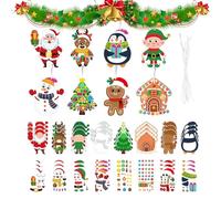 Stickers Advent Calendarr - 4,72 x 3,94 InchesChristmas Crafts For Kids, 2D Holiday Decoration with Sticker, Make Stickers Ornaments | For Kids Adults Tree Holiday Classroom Class Home