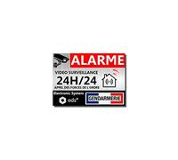 Stickers Alarme Vidéo Surveillance 24H/24 - Style Gendarmerie - Lot de 8 Autocollants Dissuasion Effet Métal | Sécurité Maison, Garage, Commerce, Fenêtres & Portes | Résistant UV & Pluie