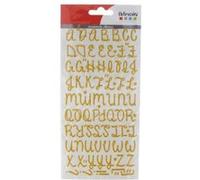 Stickers alphabet doré à paillettes Doré G