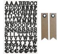 Stickers alphabet et chiffres noir + 20 étiquettes kraft Fanion Multicolore G